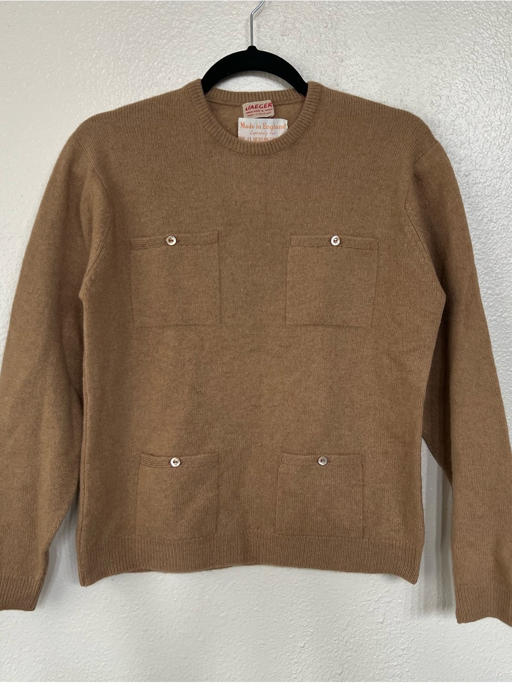 Vintage Jaeger Women's Old Money Camel Wool Blend Sweater
